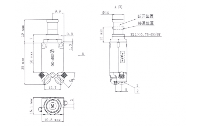 配電系統(tǒng)單相斷路器-雙金屬電熱脫扣-溫度補(bǔ)償
